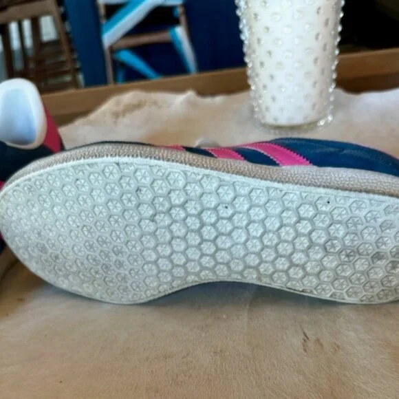 Adidas Gazelle Women’s Sneakers Navy Pink Suede Size 6.5 - Picture 4 of 8